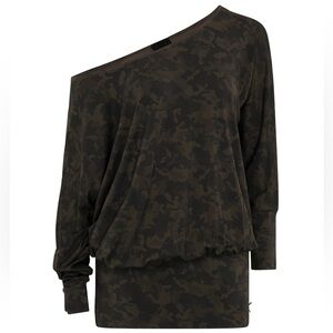 Niihai Elegant Camo Long Sleeve Dress small